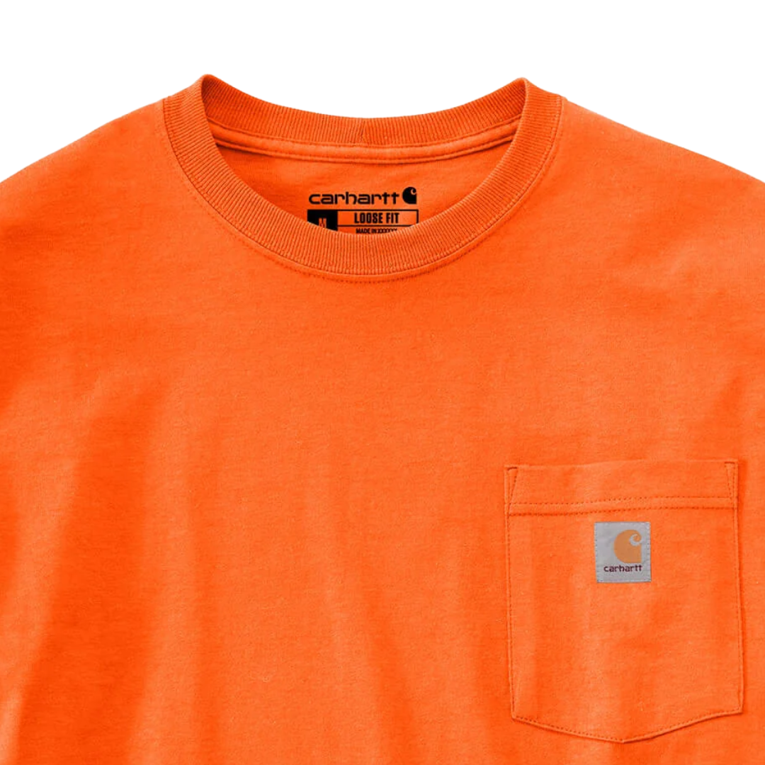 Carhartt Men's Loose Fit Heavyweight Short-Sleeve Pocket T-Shirt Brite Orange