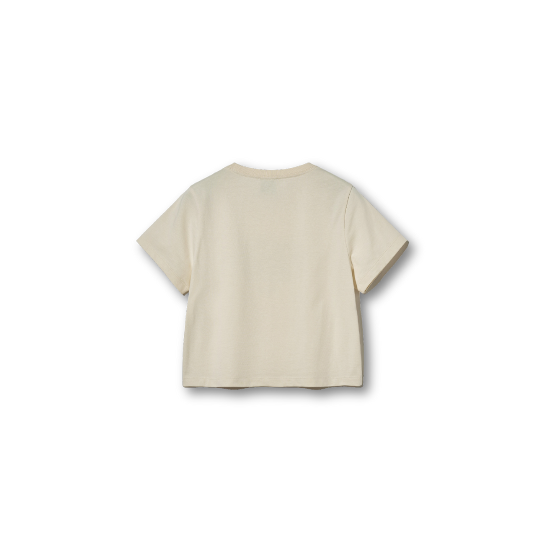 Marithé François Girbaud Mouvement W Aerocool Crop Tee Cream
