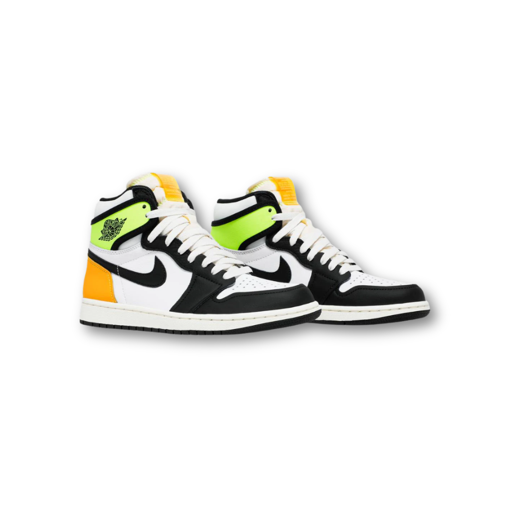 Jordan 1 Retro High White Black Volt University Gold