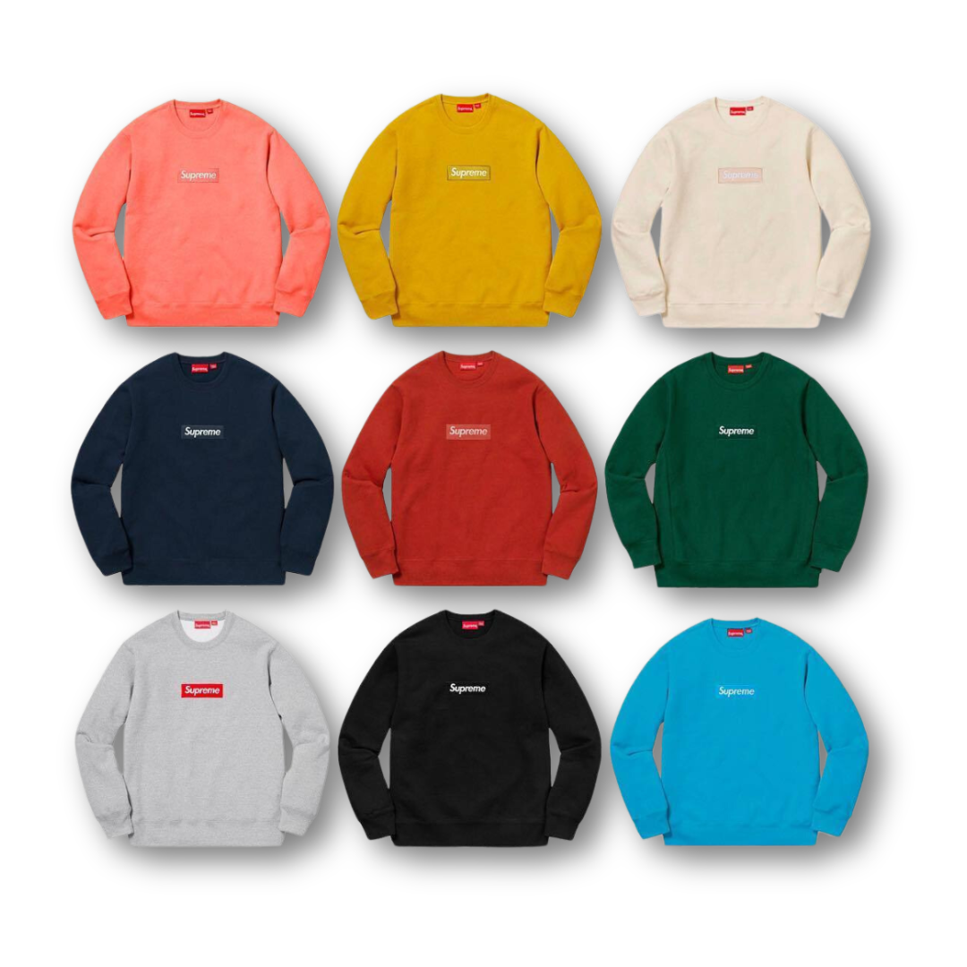 Supreme Box Logo Crewneck (FW18) Natural