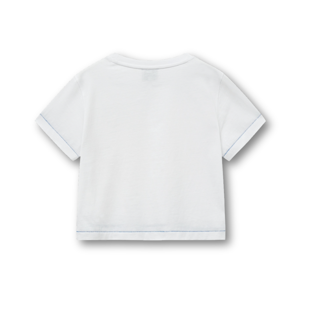 Marithé François Girbaud W Rolling Logo Crop Tee White