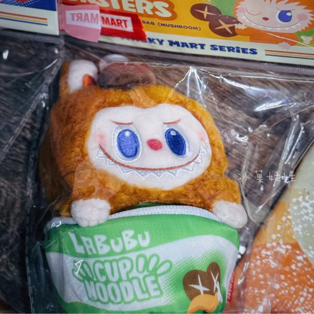 Pop Mart Labubu The Monsters Wacky Mart Series Cup Noodles Figure Storage Bag (Mushroom)