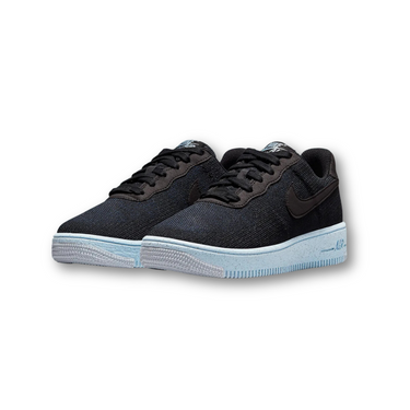 Nike Air Force 1 Low Crater Flyknit Black Chambray Blue