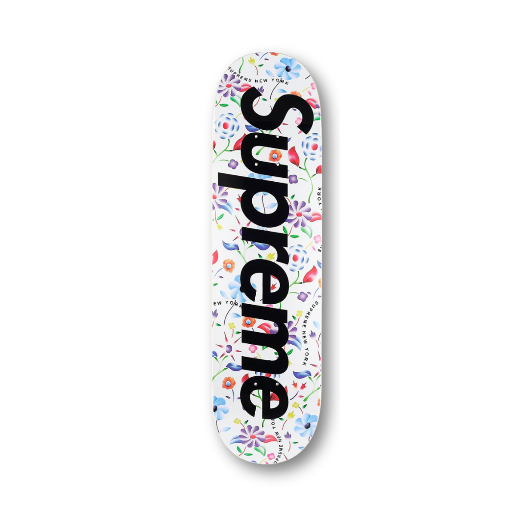 Supreme Airbrushed Floral Skateboard Deck White