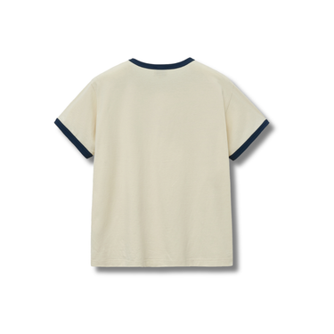 Marithé François Girbaud Vintage Baseball Ringer Tee Ivory
