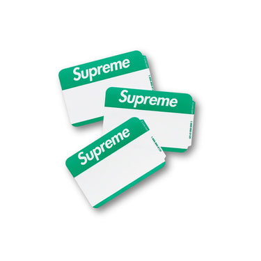 Supreme Name Badge Stickers (Pack of 100) Green