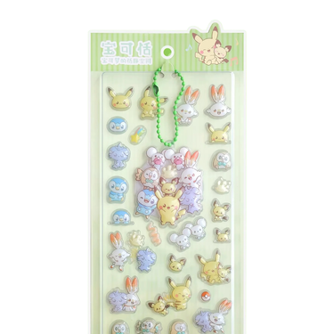 Pokémon Pokepeace Puffy Sticker Sheets Green