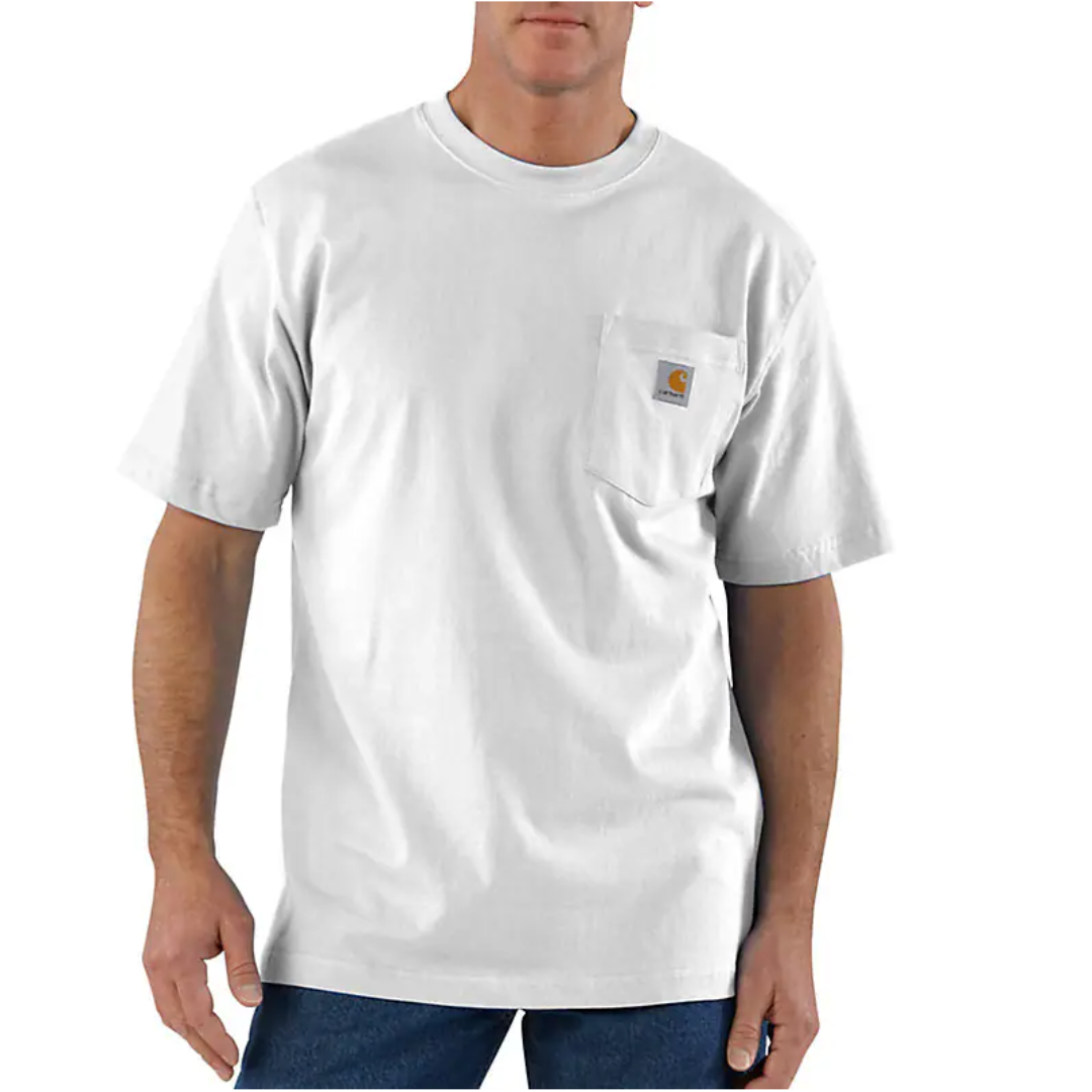 Carhartt Men's Loose Fit Heavyweight Short-Sleeve Pocket T-Shirt White