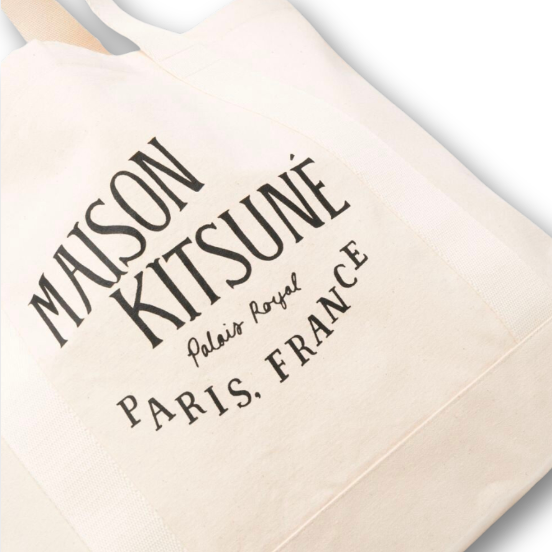 Palais Royal Logo Print Tote Bag Ecru