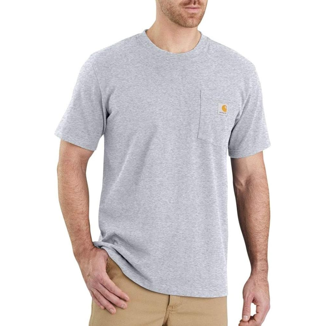 Carhartt Men's Loose Fit Heavyweight Short-Sleeve Pocket T-Shirt Heather Grey