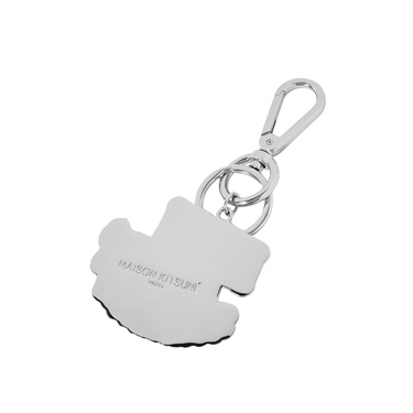 Maison Kitsune Palais Royal Silver-Tone and Enamel Keyring Red