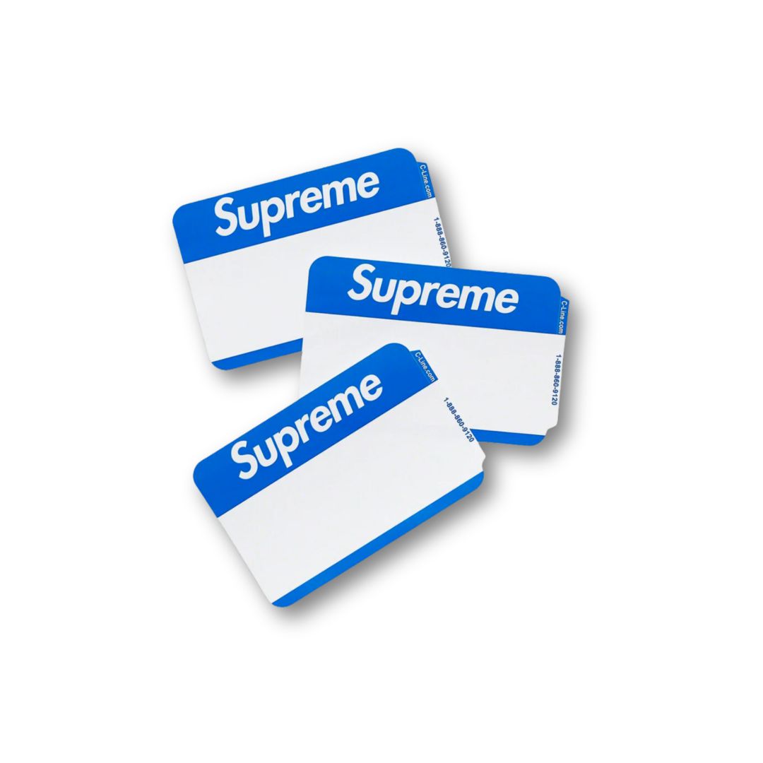 Supreme Name Badge Stickers (Pack of 100) Blue