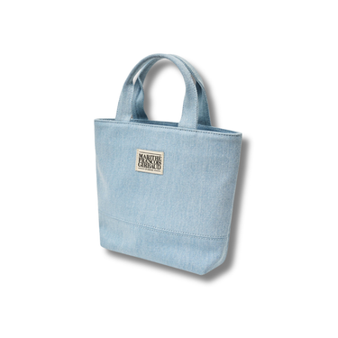 Marithé François Girbaud Classic Logo Canvas Tote Bag Light Blue