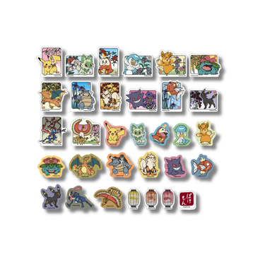 Pokémon Japanese Pattern Flake Stickers
