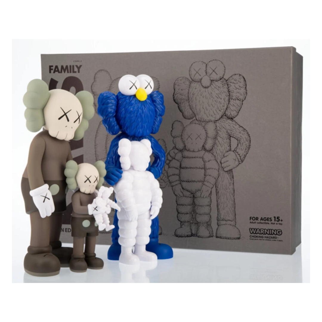 KAWS Family Vinyl Figures Brown/Blue/White