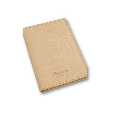 Aimé Leon Dore Croc-Embossed Nubuck Passport Holder Tan