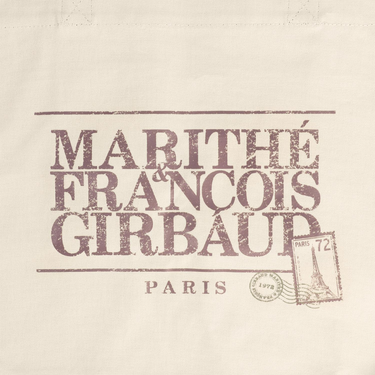 Marithé François Girbaud Classic Logo Stamp Eco Bag Cream