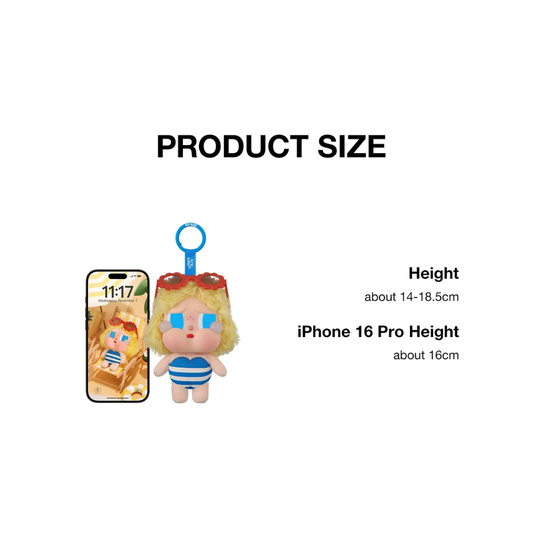 Pop Mart Crybaby Vacation Mode On Series Vinyl Plush Pendant *Individual