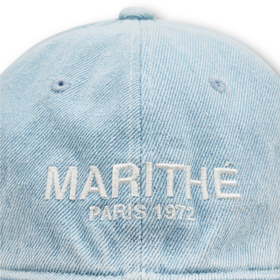 Marithé François Girbaud Denim Washing Logo Ball Cap Light Blue