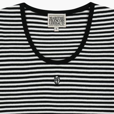 Marithé François Girbaud W Deep Neck Ringer Tee Black