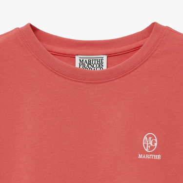 Marithé François Girbaud W Embroidery Logo Tee Coral Pink