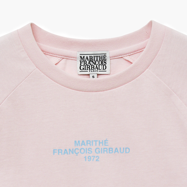 Marithé François Girbaud W Lettering Logo Crop Tee Light Pink