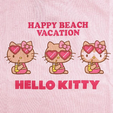 Sanrio Tan Hello Kitty Cropped Short Sleeve T-Shirt Pink