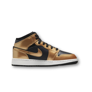 Jordan 1 Mid SE Metallic Gold Black (GS)