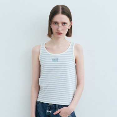 Marithé François Girbaud W Classic Logo Sleeveless Sky Blue