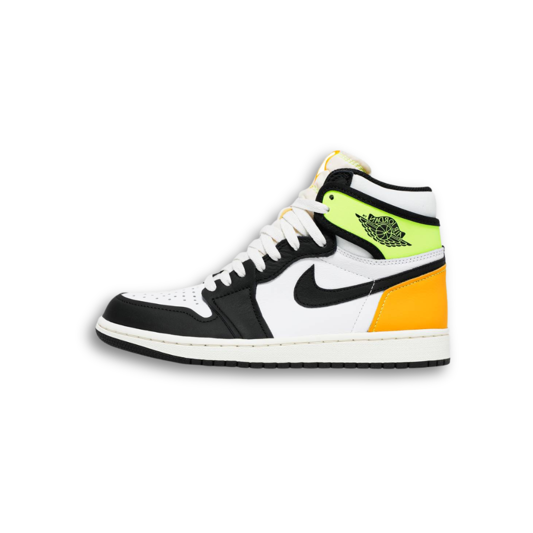 Jordan 1 Retro High White Black Volt University Gold