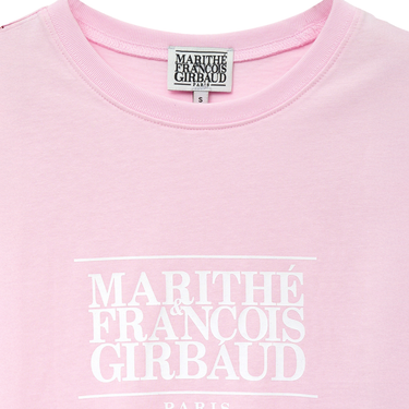 Marithé François Girbaud W Classic Logo Crop Tee Light Pink