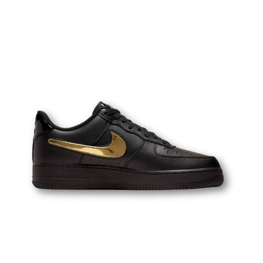 Nike Air Force 1 Black Metallic Gold Removable Swoosh Pack