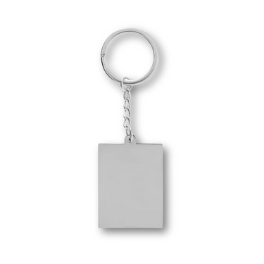 Cafe Kitsune Logo Engraved Silver Tone Key Fob Silver
