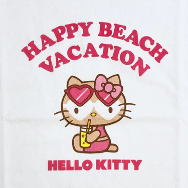 Sanrio Tan Hello Kitty Cropped Short Sleeve T-Shirt White