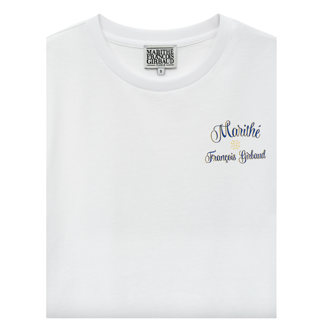 Marithé François Girbaud W Rolling Logo Crop Tee White