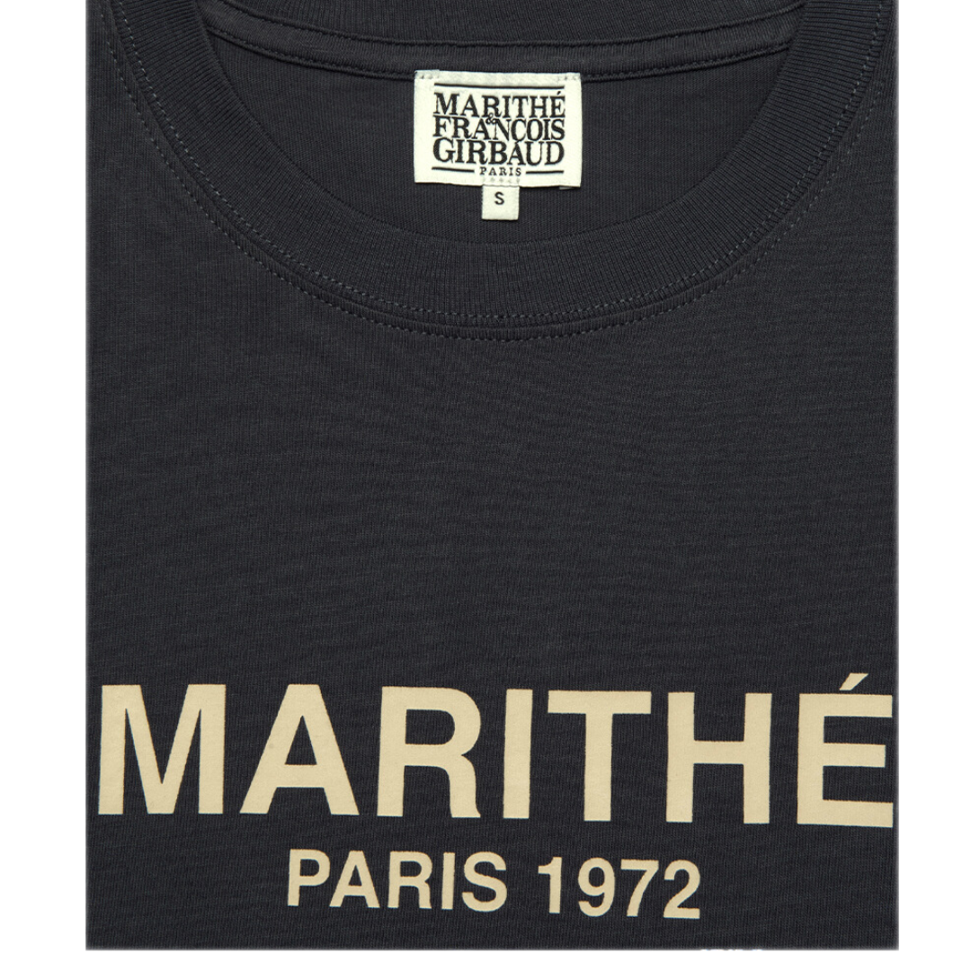 Marithé François Girbaud Regular Logo Tee Charcoal – Drop Marithé François Girbaud Regular Logo Tee Charcoal – Drop