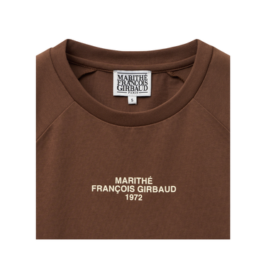 Marithé François Girbaud W Lettering Logo Crop Tee Brown