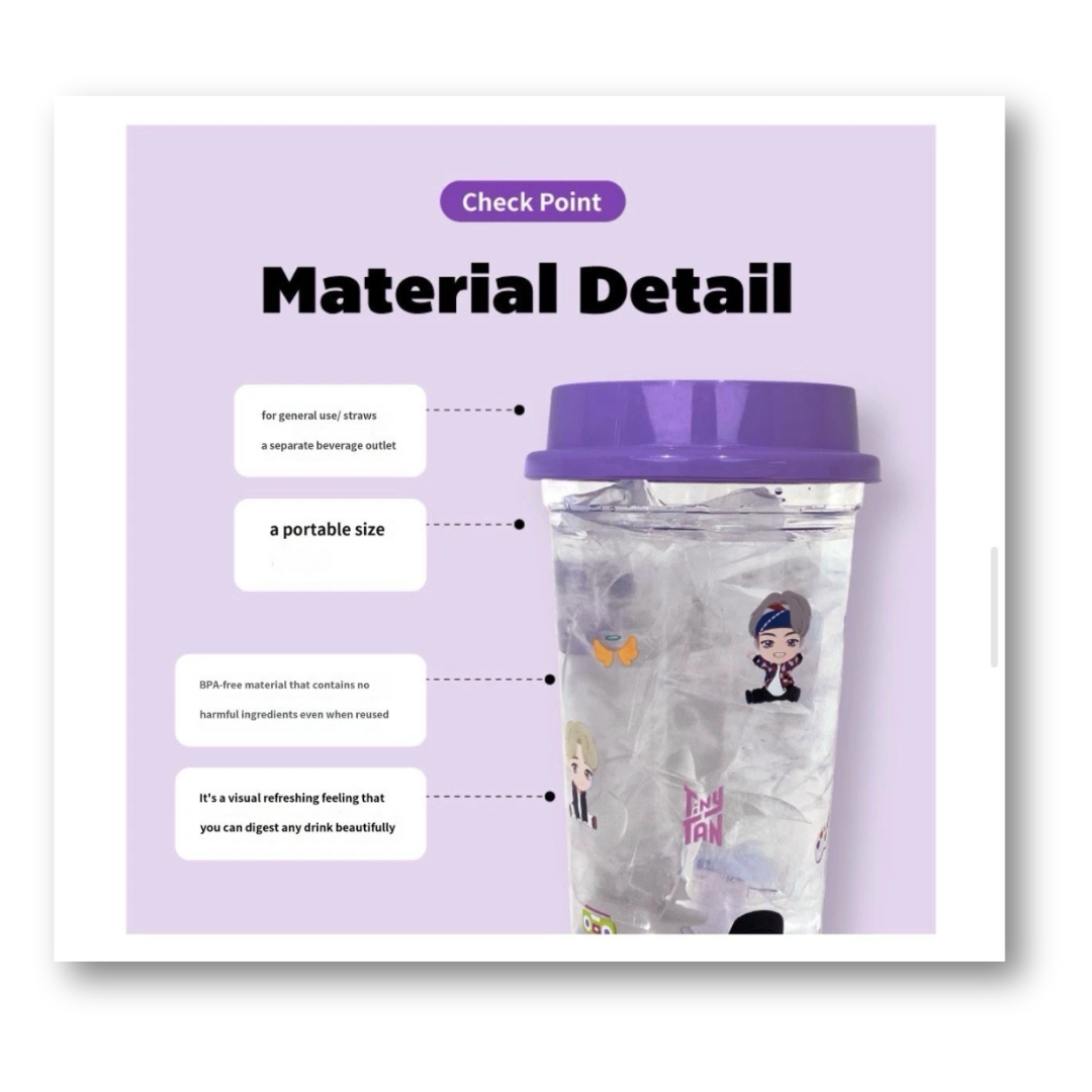 BTS X TinyTAN Clear Reusable Tumbler