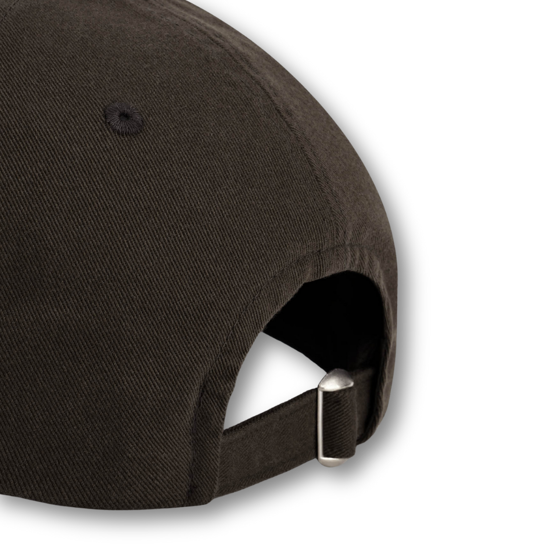 Marithé François Girbaud Classic Logo Flower Stitched Cap Dark Brown