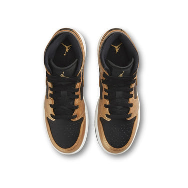 Jordan 1 Mid SE Metallic Gold Black (GS)