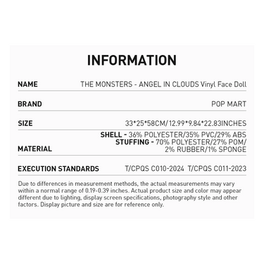 POP MART THE MONSTERS - ANGEL IN CLOUDS Zimomo Vinyl Face Doll
