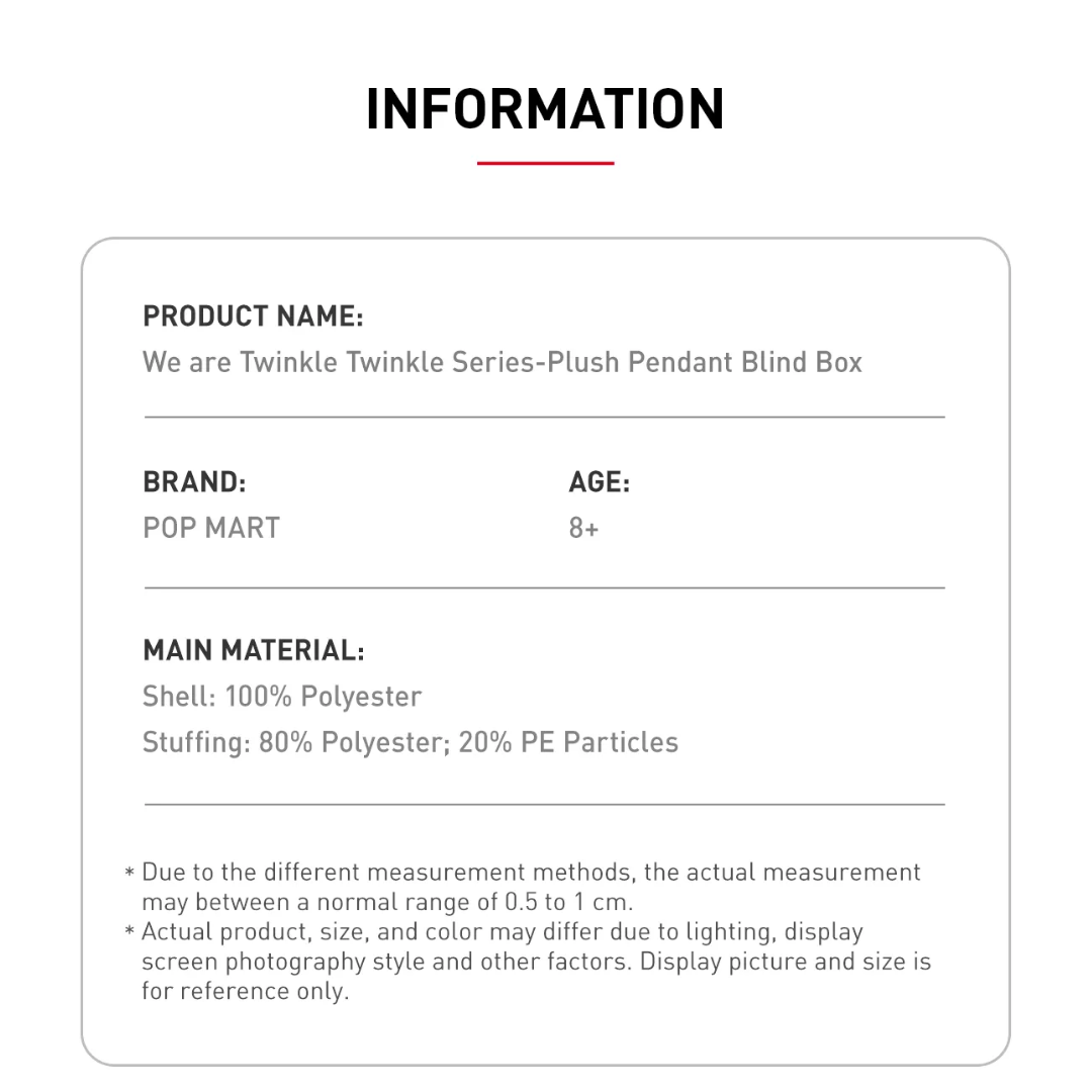 Pop Mart We are Twinkle Twinkle Series Plush Pendant *Individual