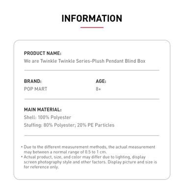 Pop Mart We are Twinkle Twinkle Series Plush Pendant *Individual