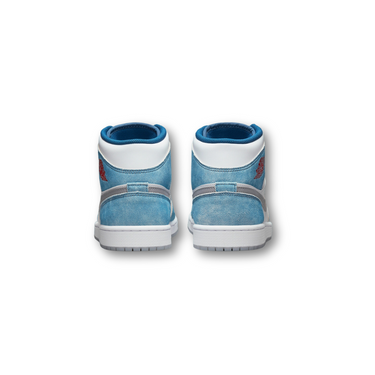 Jordan 1 Mid French Blue Fire Red