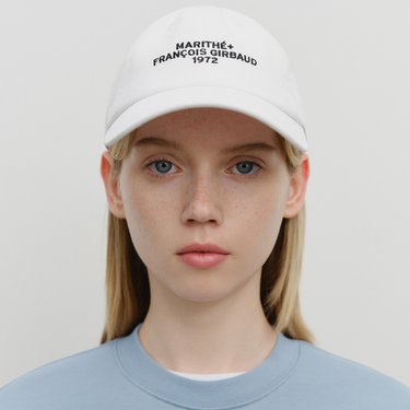 Marithé François Girbaud Lettering Logo Ball Cap White