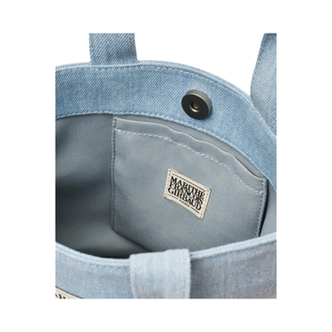 Marithé François Girbaud Classic Logo Canvas Tote Bag Light Blue