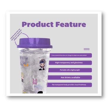 BTS X TinyTAN Clear Reusable Tumbler