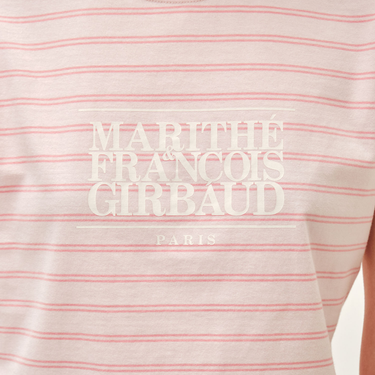 Marithé François Girbaud W Classic Logo Crop Tee Pink