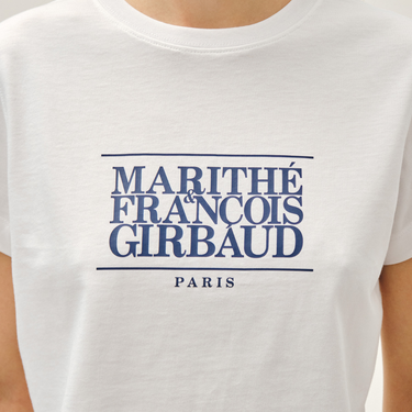 Marithé François Girbaud W Classic Logo Crop Tee White