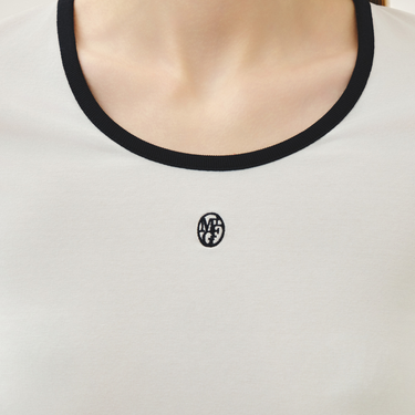 Marithé François Girbaud W Deep Neck Ringer Tee White